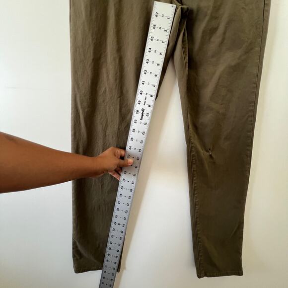 Rag & Bone Army Green Distressed Fit 2 Slim Fit Stretch Twill Chino Pant Men 34 - Picture 14 of 16